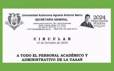 CIRCULAR.  REINICIO DE ACTIVIDADES