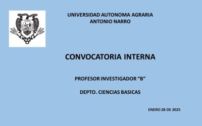 CONVOCATORIA INTERNA. PROFESOR INVESTIGADOR «B».  CIENCIAS BASICAS